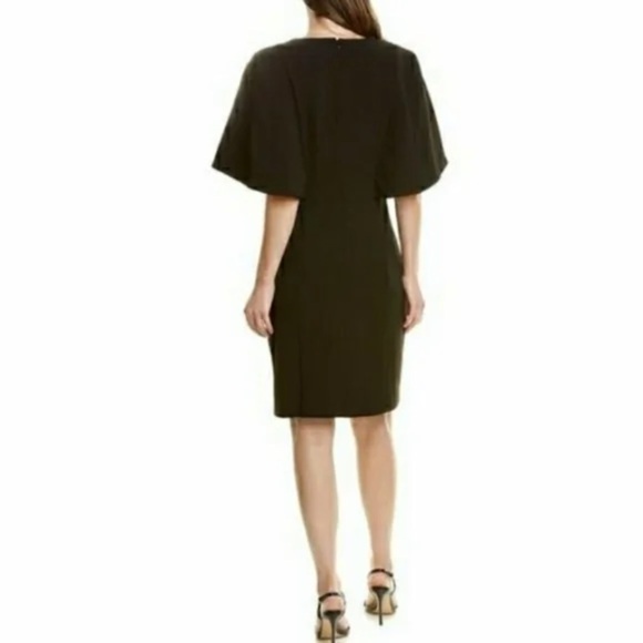 BADGLEY Mischka cape sheath dress size 2 luxury NWOT - Picture 3 of 11